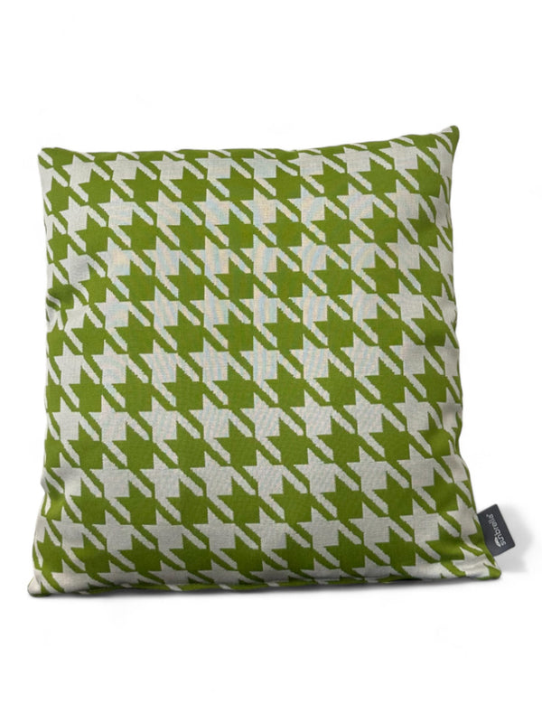 Coussin décoratif Sunbrella 45x45 Jacquard pied de poule amande